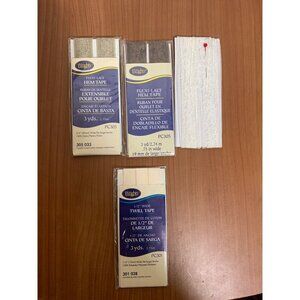 VTG Wrights Hem Tape 3 Yards 4 Packages Quilt Binding #7 Lace, Twill